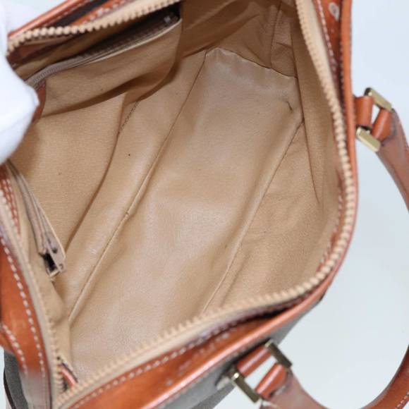 CELINE Macadam Canvas Hand Bag PVC Leather Brown Auth yk13181 - Picture 11 of 16